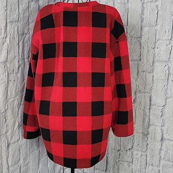 COMO VINTAGE Black and Red Plaid Gold Sequined Christmas Sweater Medium - Picture 5 of 6